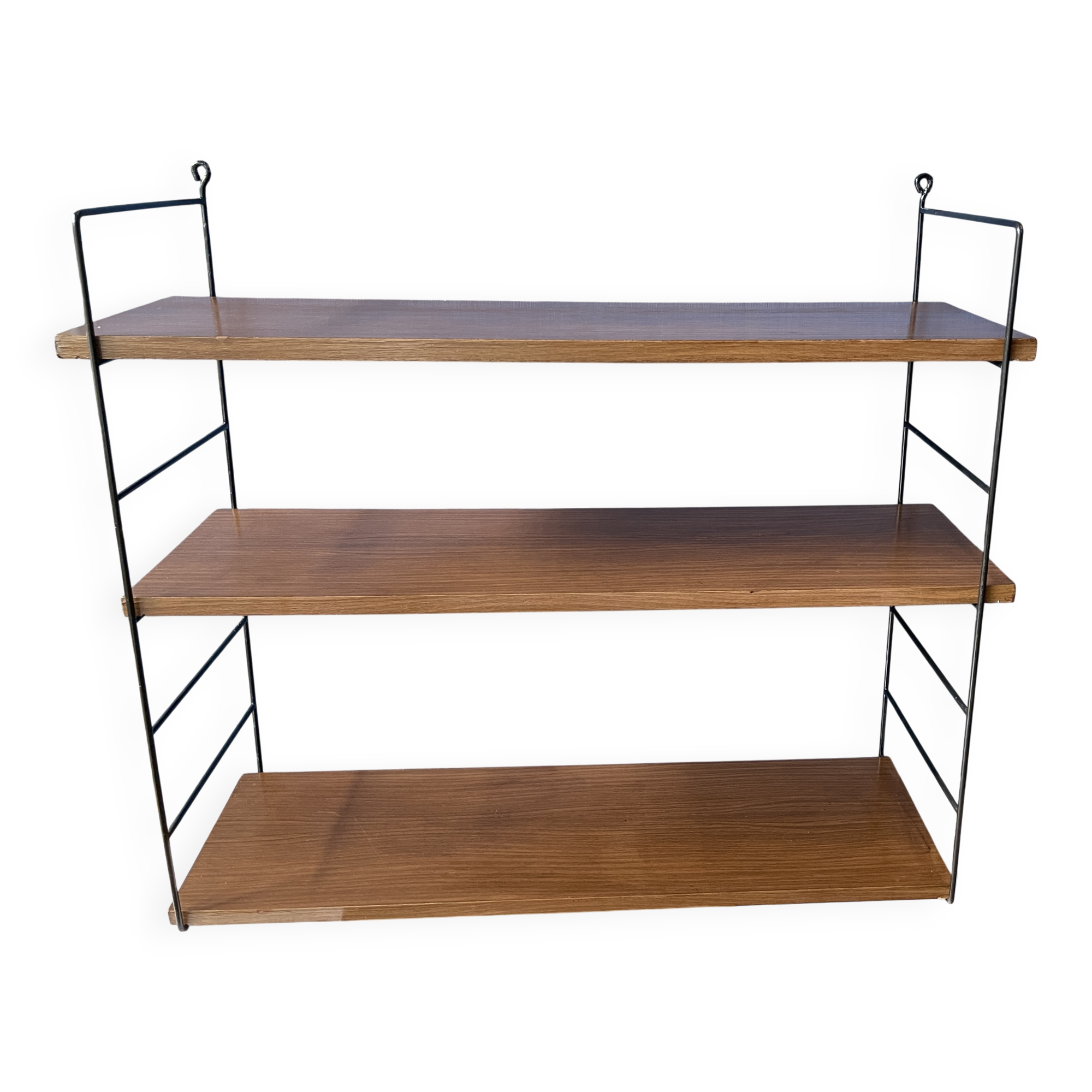 3 teak wall shelves, Nils Strinning 75 cm