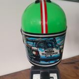 Pop Art green Rothmans Porsche Formula 1 Helmet table lamp by Fase 1970s
