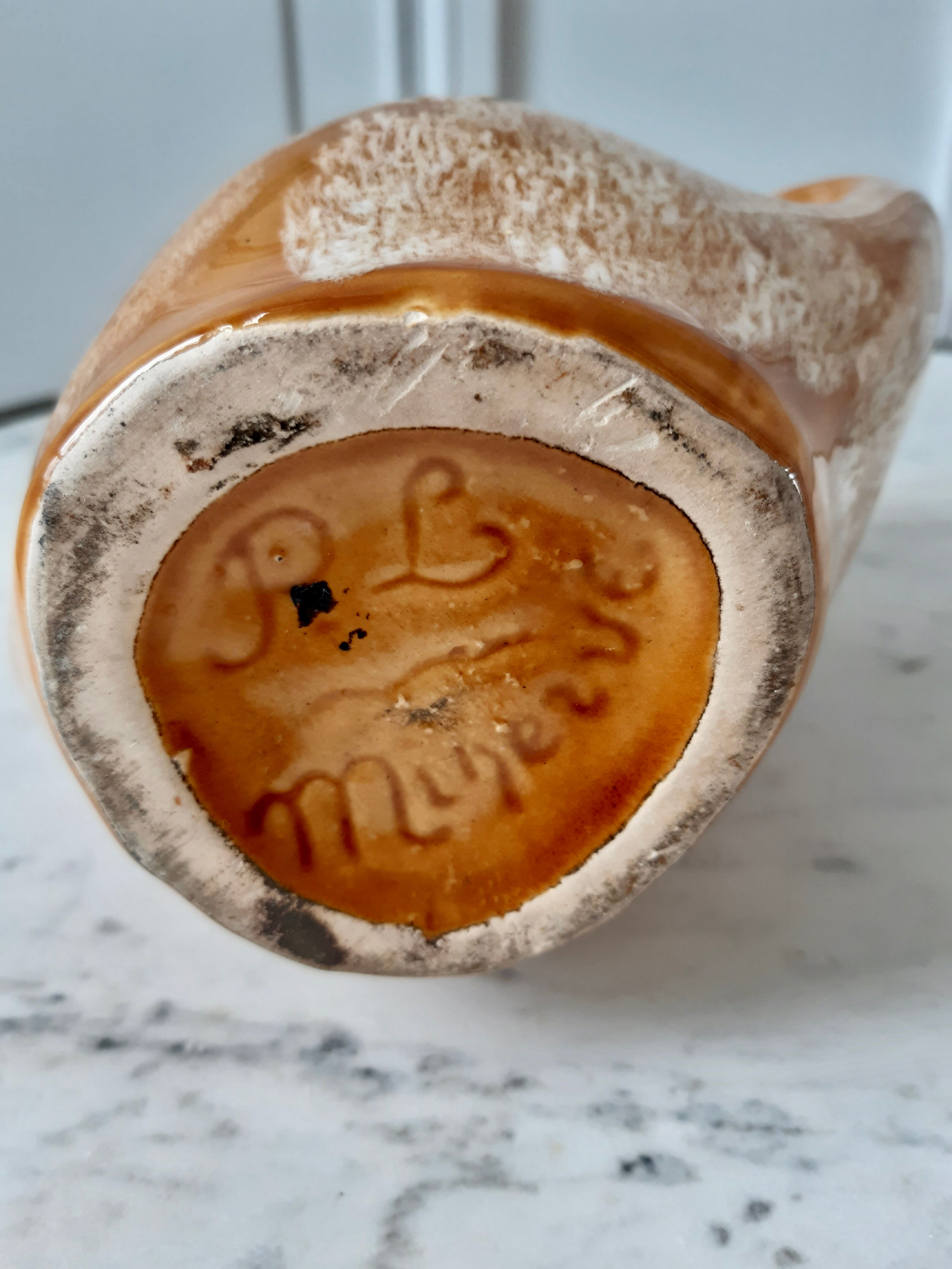 Modernist ceramic vase signed PL Minerva 60s-70s