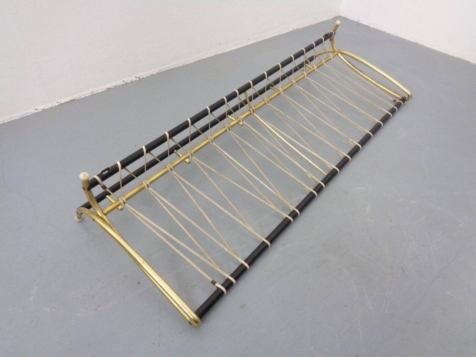 Vintage German wall coat rack with hat rack, 1950s