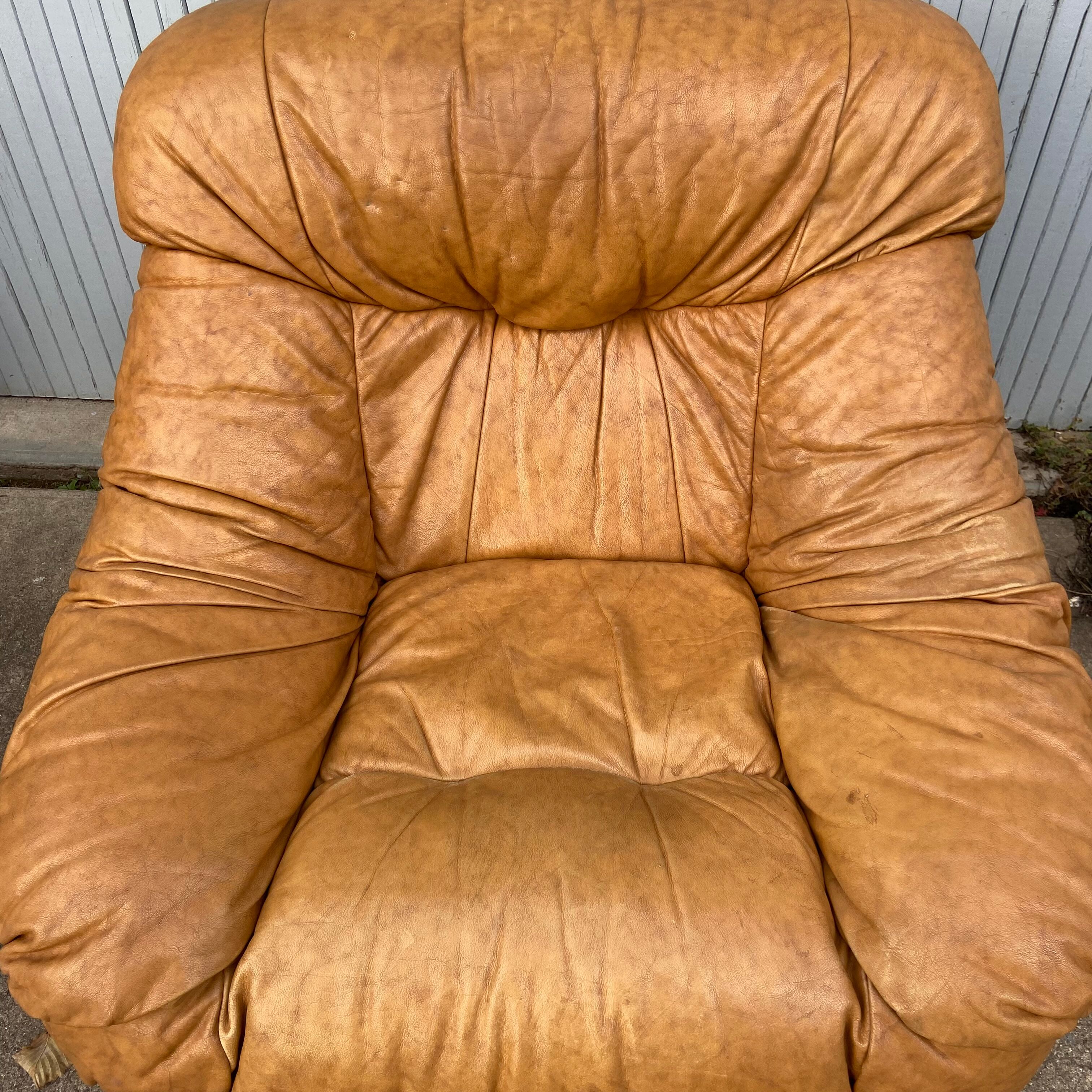 Leather armchair 80s