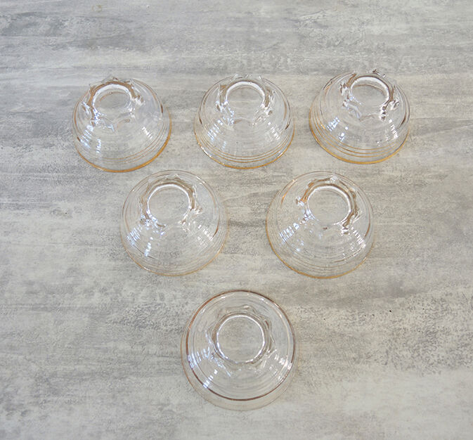6 old champagne glasses 60s