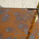 Pair of bedside tables in gilded brass and glass, midcentury