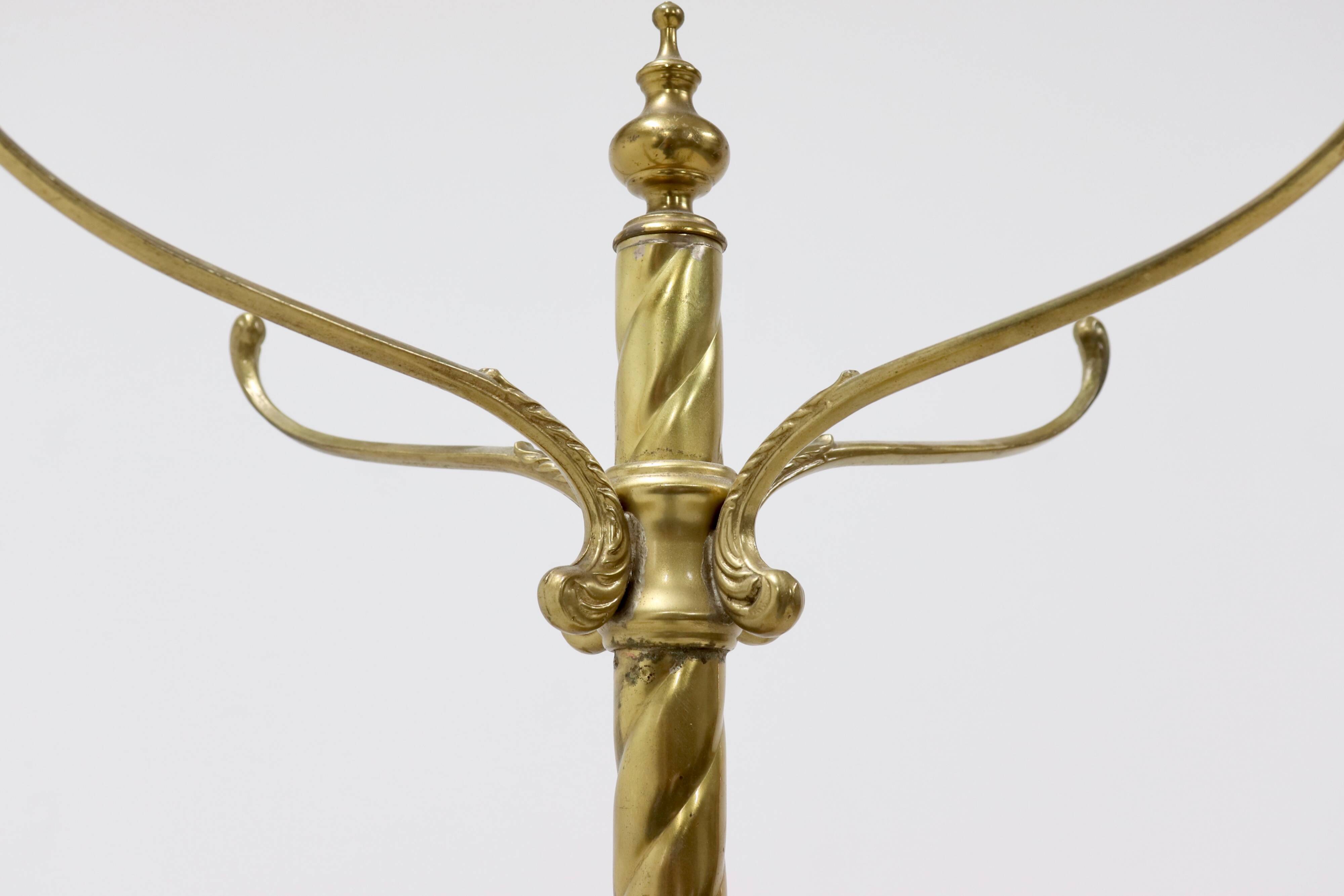 Italian Free Standing Solid Brass Coat Rack 1950s