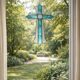 Croix en vitrail – Style Tiffany fait main, décoration murale