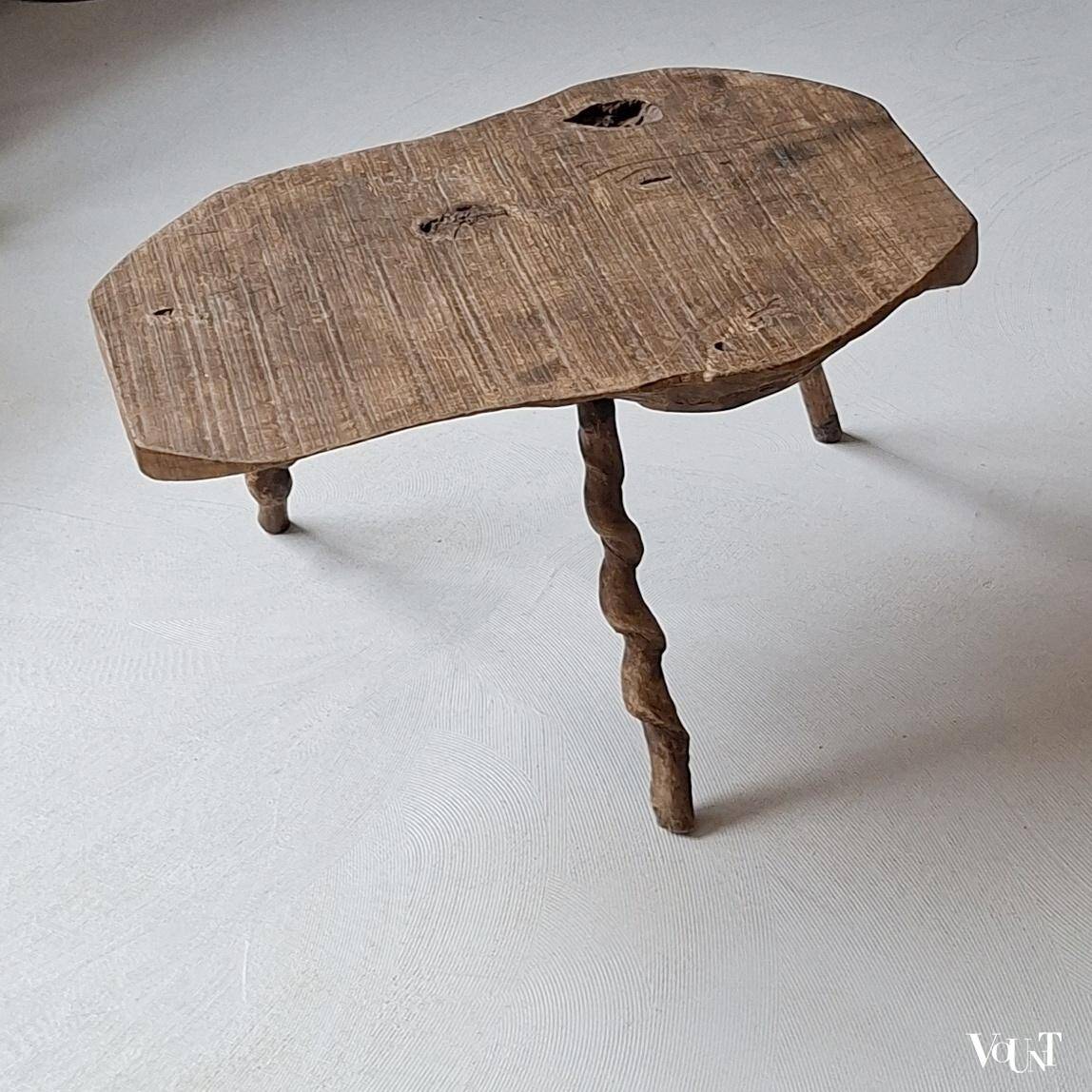 Antique French tree trunk side table, circa 1920s