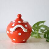 Sucrier polka dots, Digoin Sarreguemines, rare, vintage