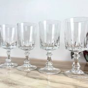 6 Cristal D'Arques Louvre model white wine glasses