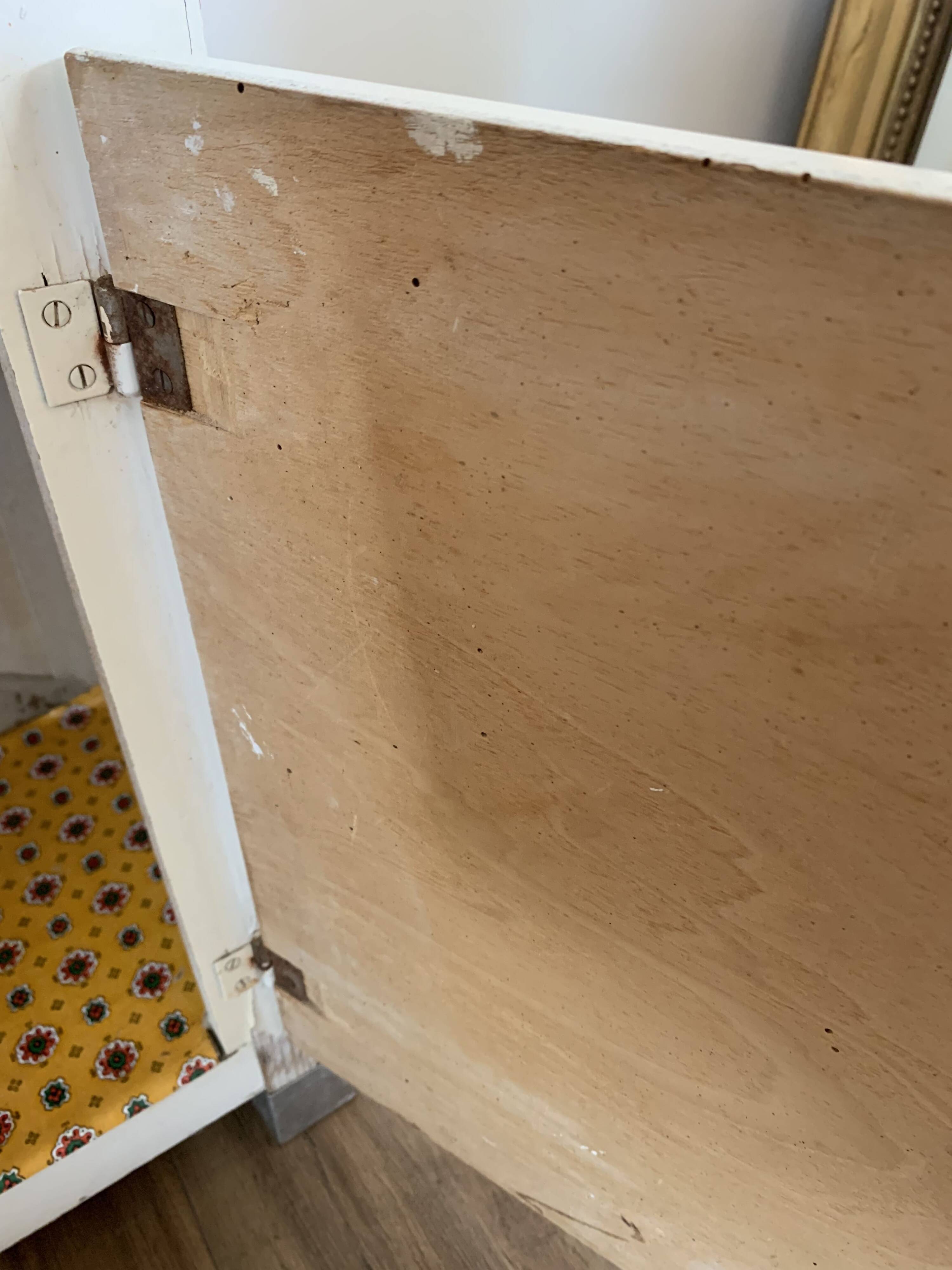 Meuble blanc 2 tiroirs & 1 porte