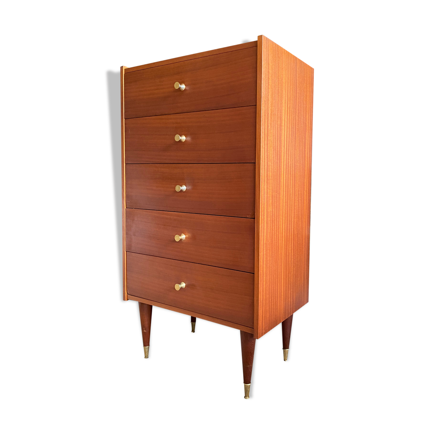 Wood & brass dresser