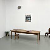 Ash table with spindle legs, solid beech and ash
