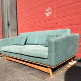 Straight sofa Indian blue fabric Red Edition