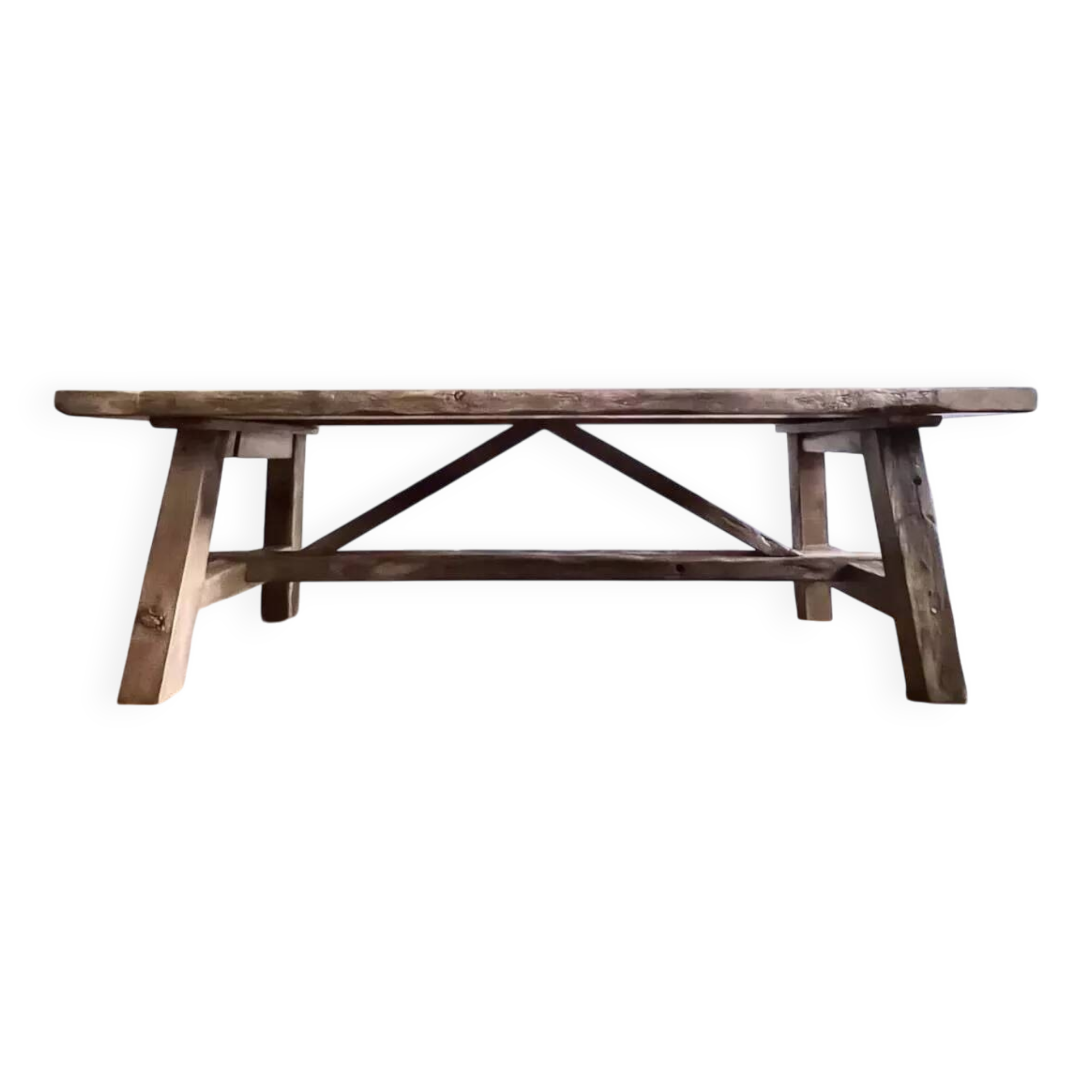 Tower antique oak farmhouse table - 200 cm long