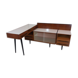 Chest of drawer and writing desk designed by Mojmít Požár, 1960's.