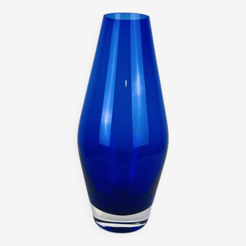 Vase verre scandinave Riihimaki bleu Tamara Aladin