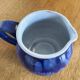 Navy Blue and White German Pitcher Made in Rügen, Drip Glaze Pottery