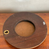Wood and brass mirror