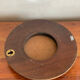 Wood and brass mirror
