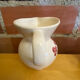 Old Service Juice Jug + 6 White Ceramic Glasses with Flower Wine Decor