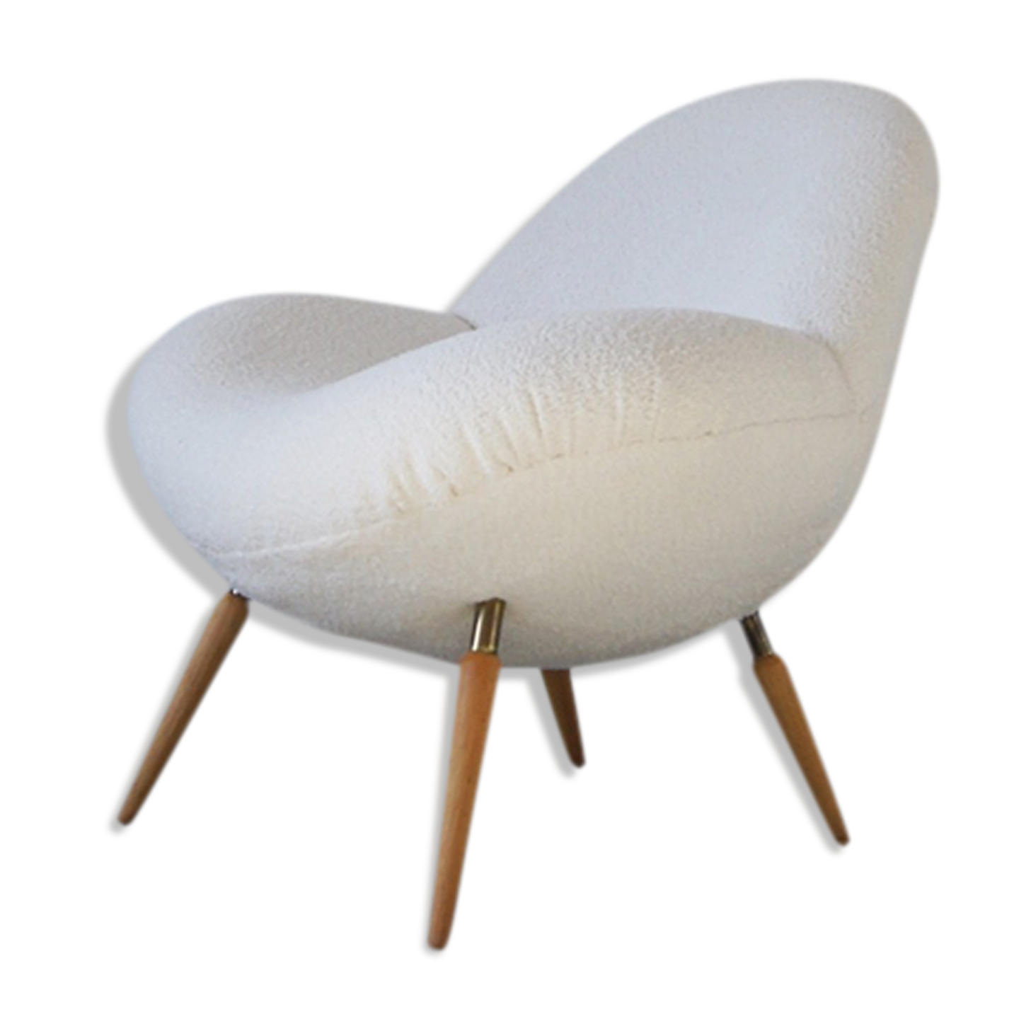 Lounge chair with boucle fabric by Fritz Neth for Correcta, 1950s