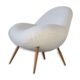 Lounge chair with boucle fabric by Fritz Neth for Correcta, 1950s