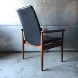 Diplomat office chair by Finn Juhl in rosewood and vintage leather 1970s