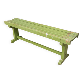 Vintage wooden bench grass green garden bench 140 cm