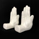 Pair of vintage handstrings in white ceramic to lester, year 80