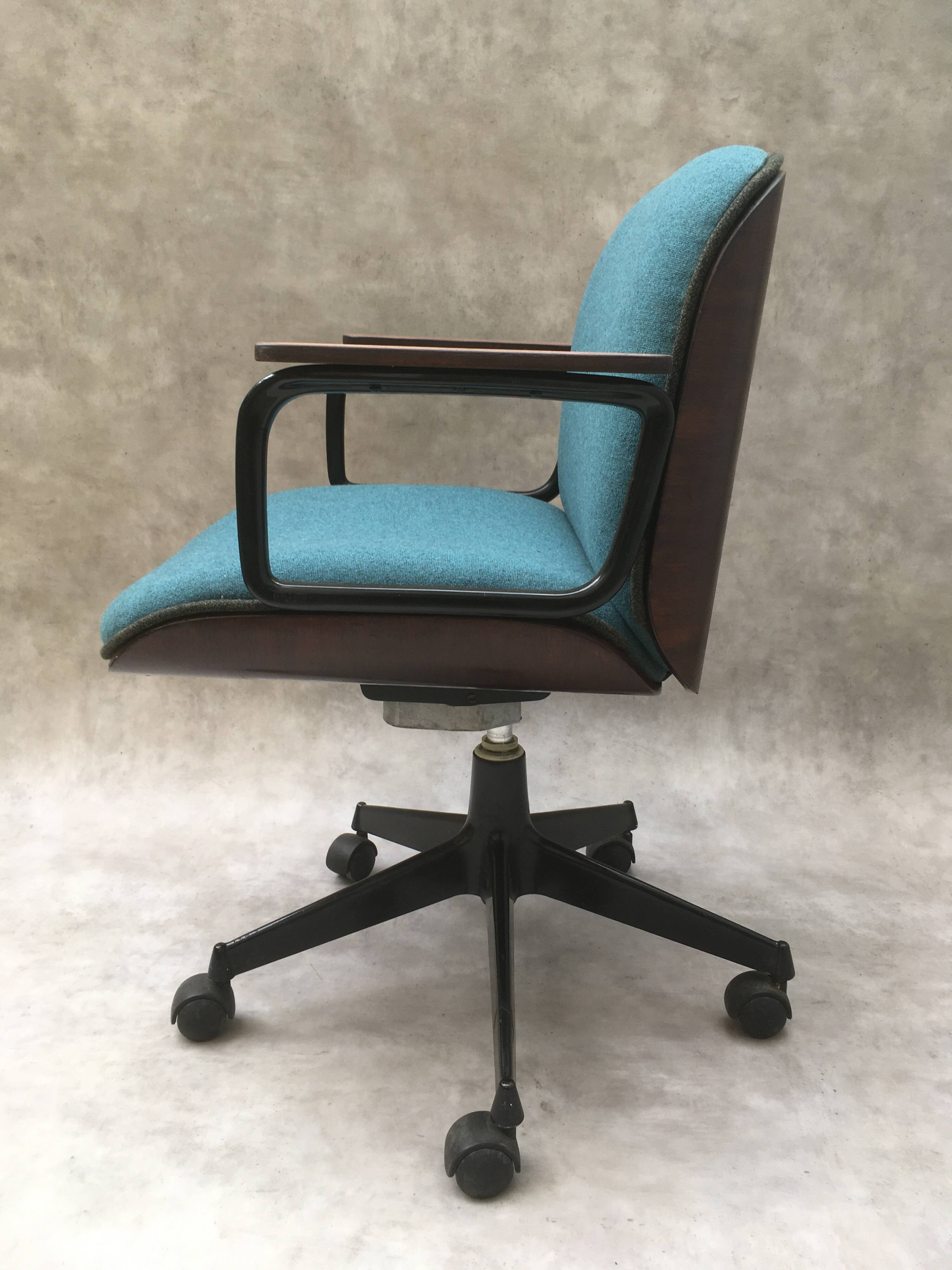 Fauteuil de bureau italien Ico Parisi pour MIM Roma