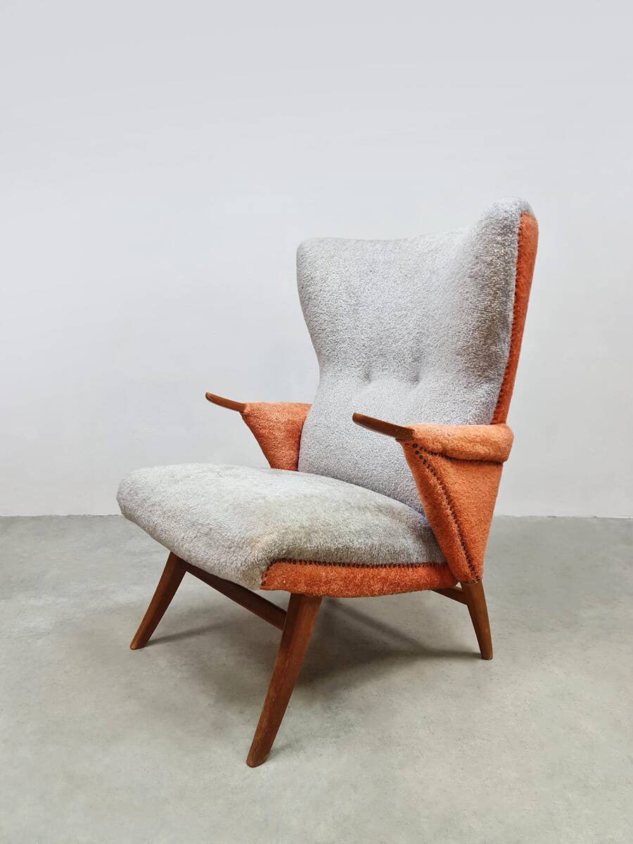 Fauteuil à oreilles design du milieu du siècle « Duo tone »