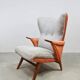 Fauteuil à oreilles design du milieu du siècle « Duo tone »