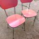 2 chaises en formica rouge années 70