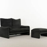 2-seater sofa & footstool maralunga by Vico Magistretti, Cassina