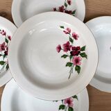 Set of 5 hollow porcelain plates