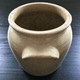 Beige stoneware cache pot