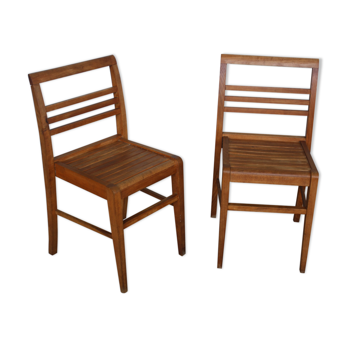 Paire de chaises en hêtre René Gabriel