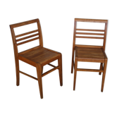 Paire de chaises en hêtre René Gabriel