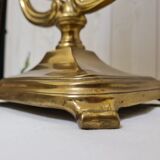 Golden mirror on swivel stand 36x50cm