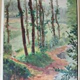 Oil on panel, Impressionist style landscape, 1936