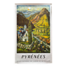 Original tourism poster "Pyrenees" French Railway 62x100cm 1964