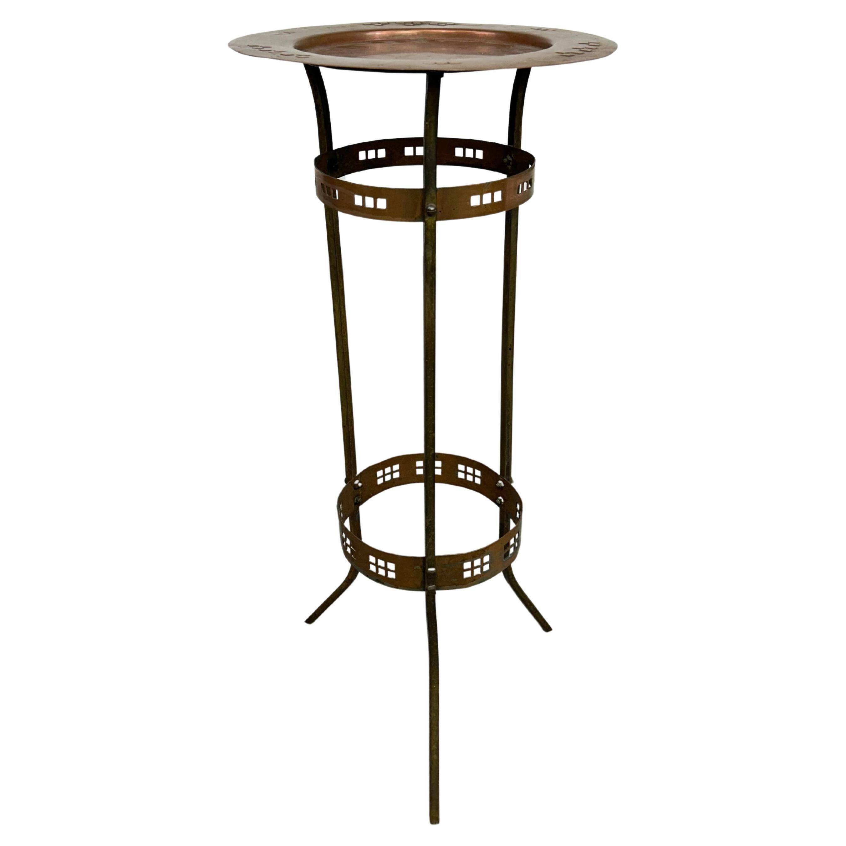 Brass side table from the Vienna Secession by Josef Hoffmann