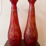 Paire de vases signes Legras. Arr deco. Pâte de verre