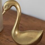 Pair of vintage brass swans
