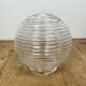 Industrial white porcelain pendant light with ribbed glass, 1970s