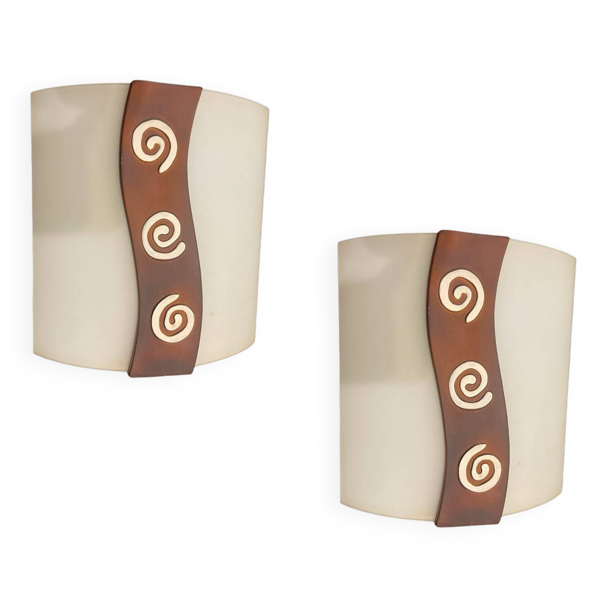 Glass Sconces with Spiral Decor