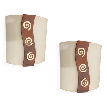 Glass Sconces with Spiral Decor