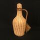 Bouteille ancienne en verre osier  scoubidou  vintage 1960 Kirsch Cusenier