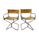 Pair of Lafuma armchairs in 1970s brown skai