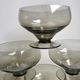 Set of 6 art deco design champagne glasses in smoked glass 30s-40s