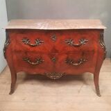 Louis XV style chest of drawers with floral marquetry